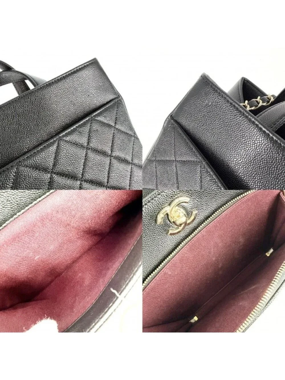 Chanel 2-Way Quilted Business Affinity Chain Shoulder Bag Crossbody Caviar